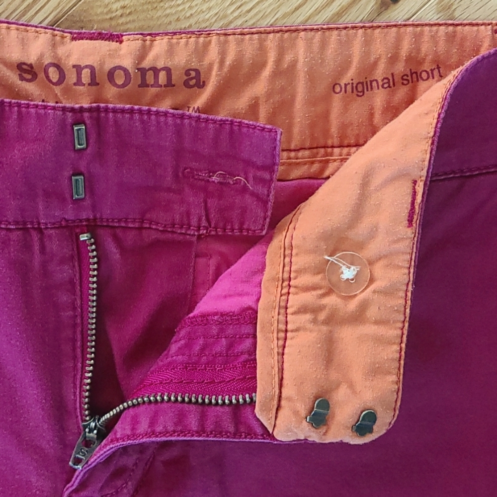 Sonoma Life & Style Original Shorts. Size 6.  Raspberry - Picture 5 of 6